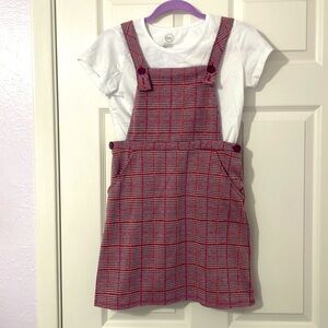 Pink plaid jumper dress